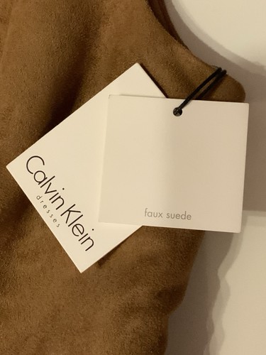 Calvin Klein Women's Faux Suede Camel Dress Sleeveless Size 12 NWT - Picture 13 of 18