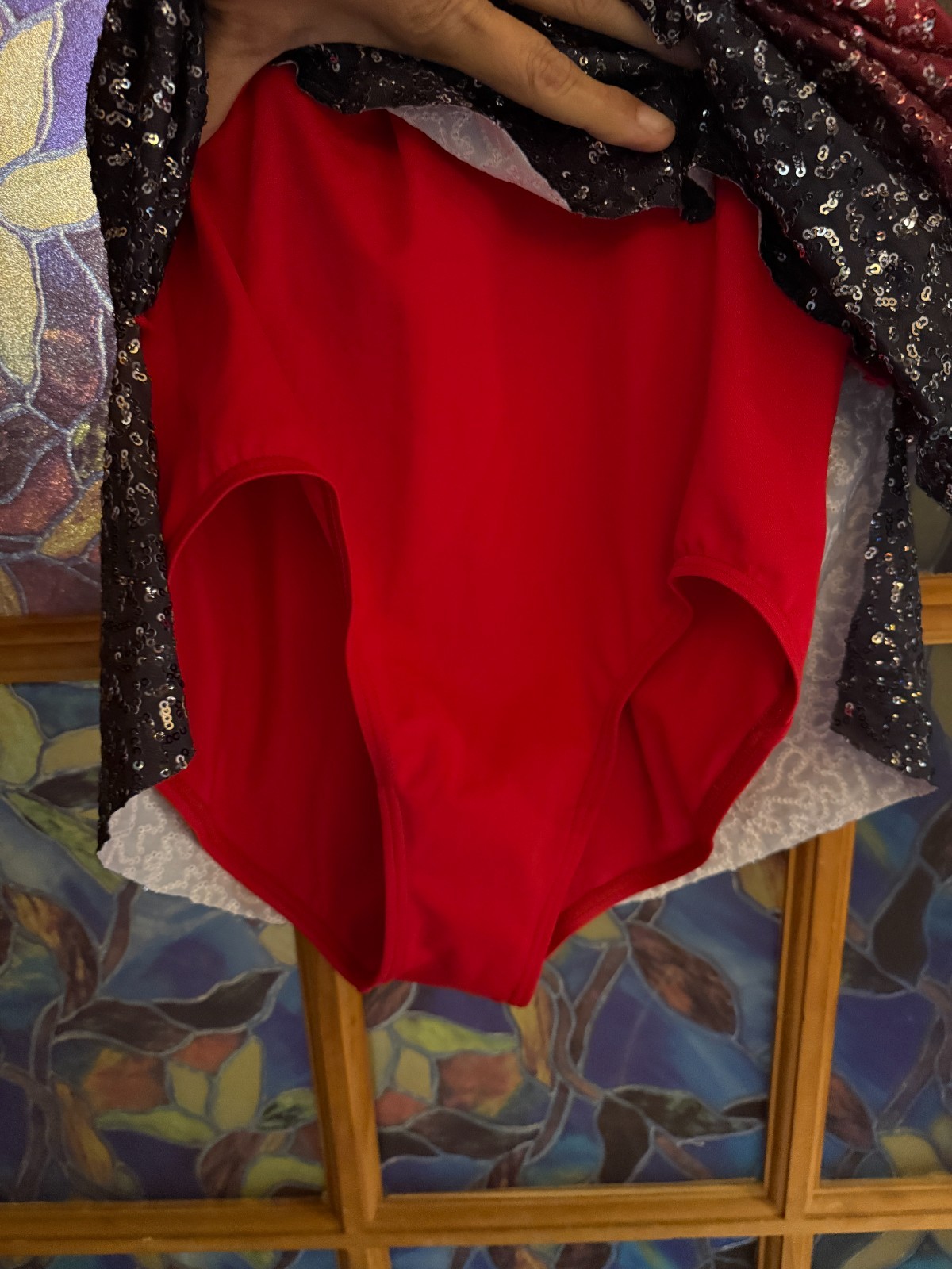 Weissman Ombre Sequin Performance Shift Dress Red… - image 7