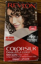 Revlon Colorsilk Permanent Hair Dye Dark Brown 30 Ammonia-Free Keratin Cream A