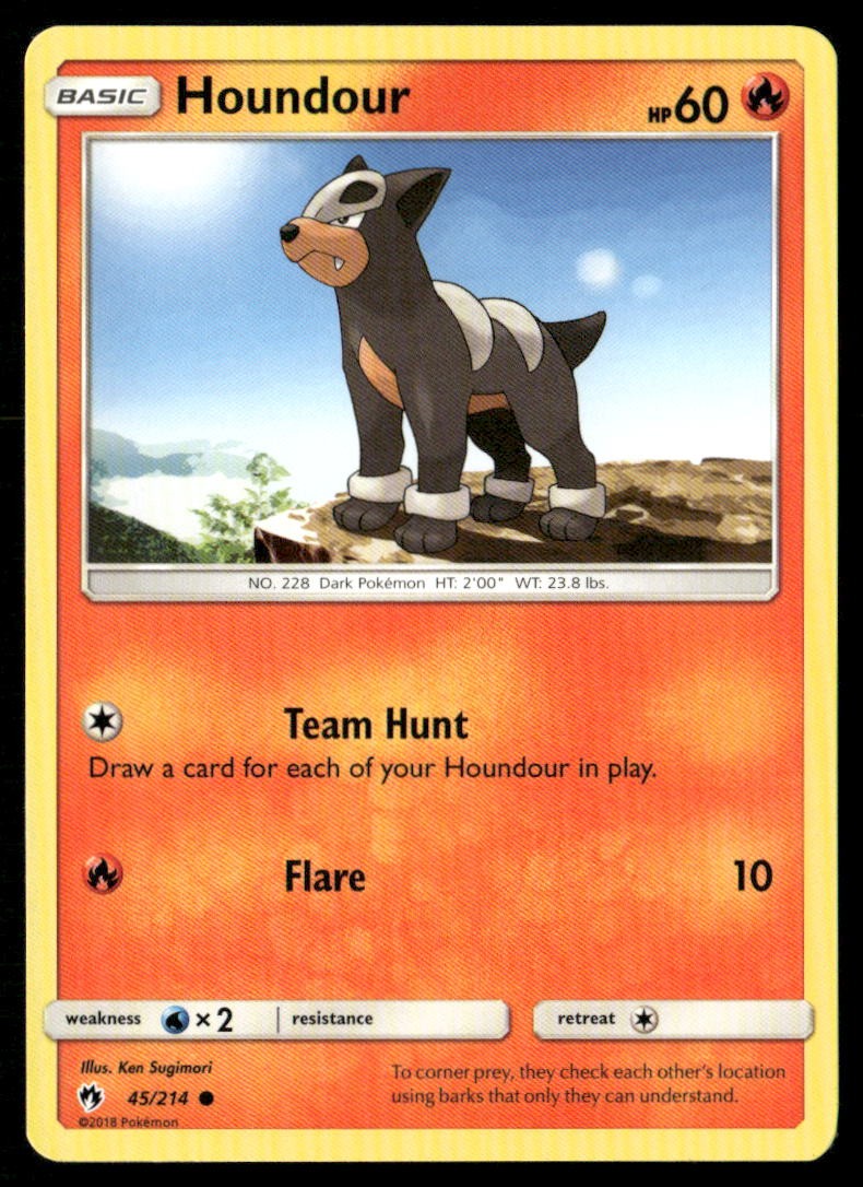 Houndour 45/214 Common Lost Thunder Pokemon Lightly Played