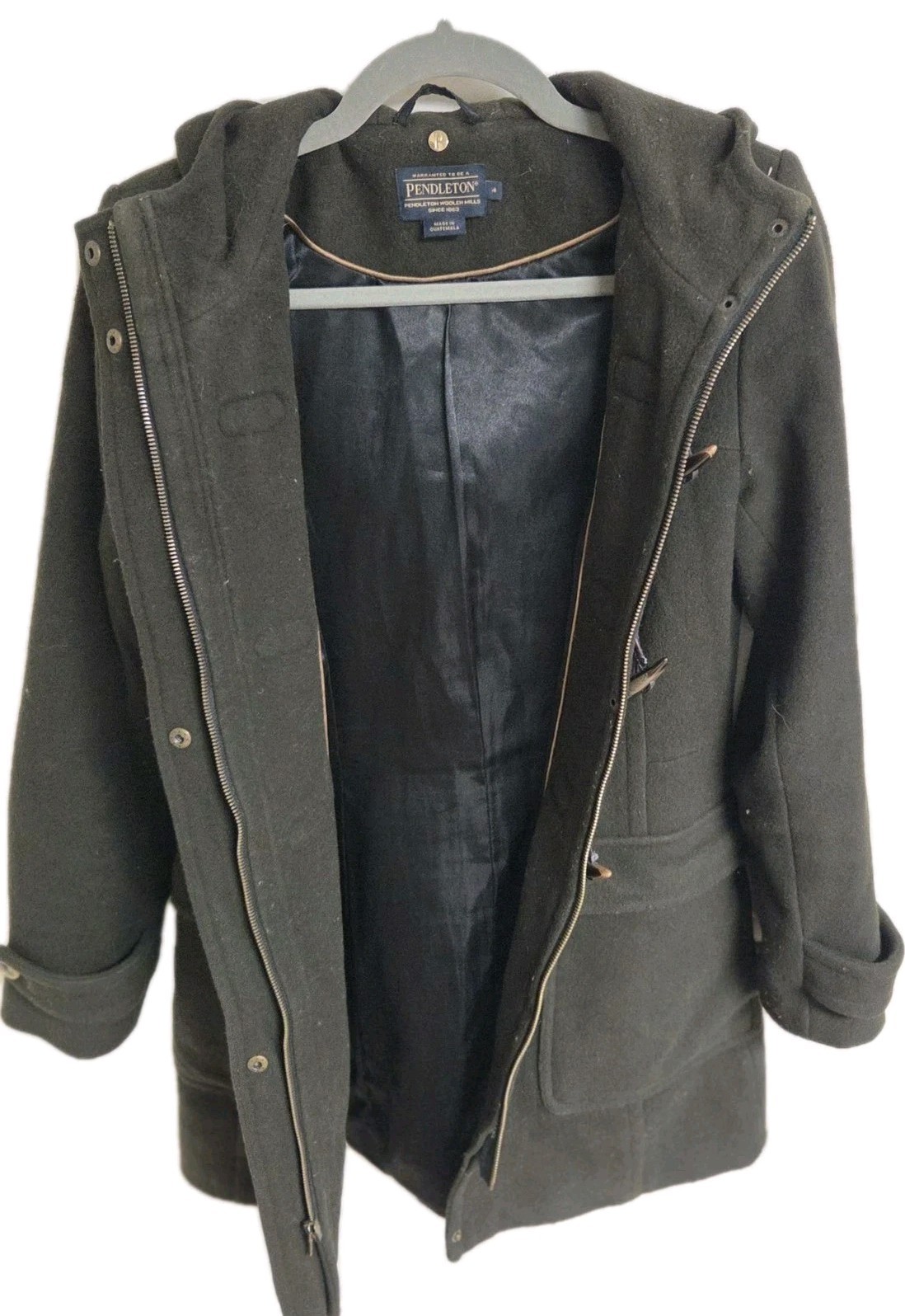 Pendleton Wool Toggle Jacket Duffle Style Olive G… - image 9