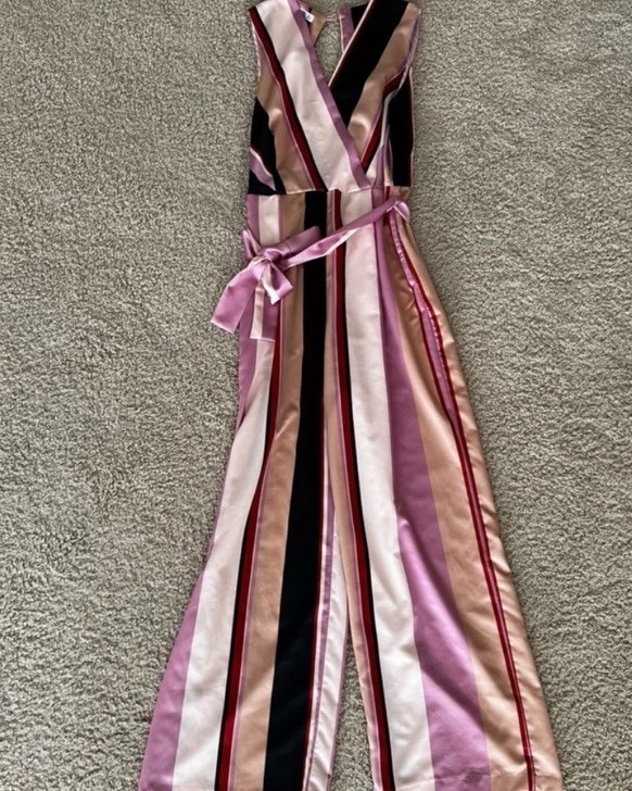 Mono de satén a rayas mango talla M Foto 2 de 4