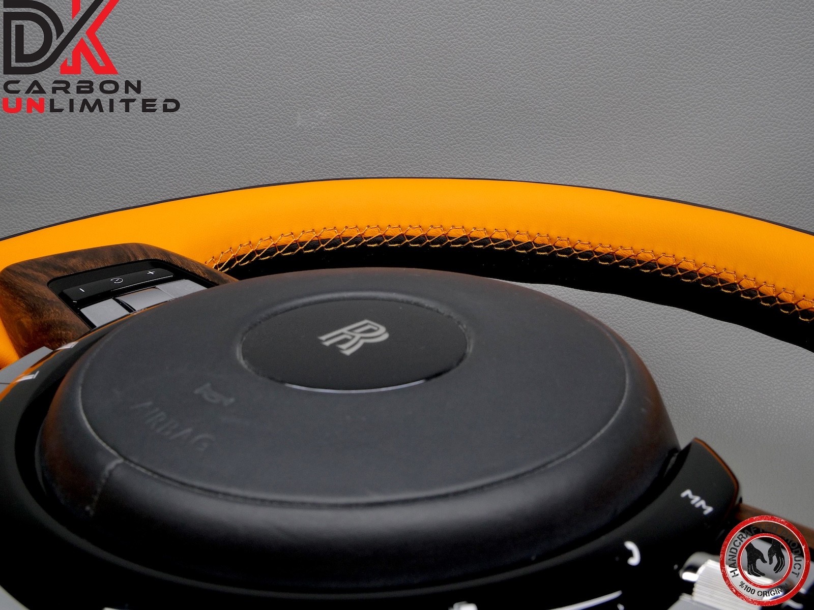 Rolls Royce Cullinan Thick Rimmed Two Tone Black Mandarin Stitch Steering Wheel