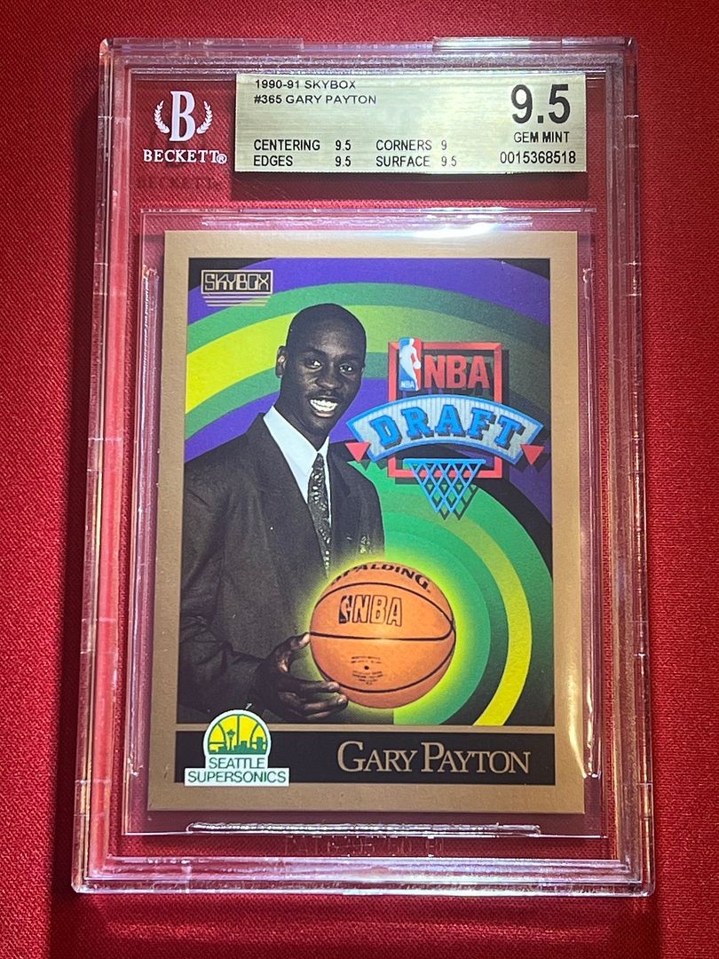 BGS 9.5 GemMt GARY PAYTON 1990-91 Skybox 365 Rookie Card RC Supersonics SONICS