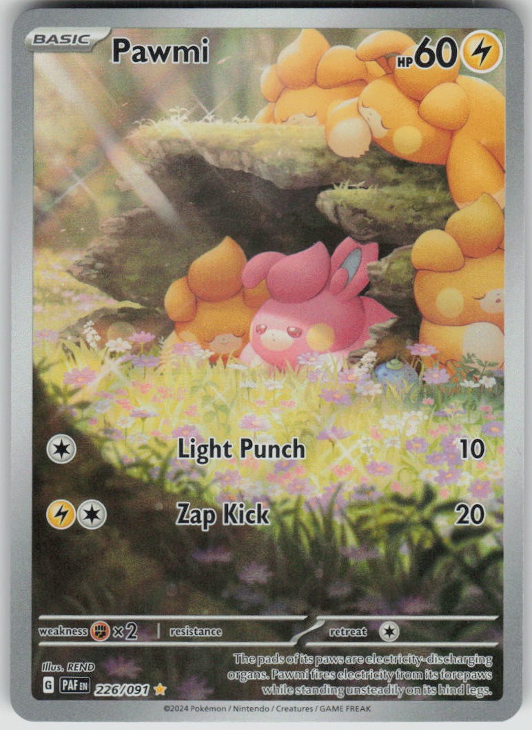 Pokemon Pawmi 226/091 SV: Paldean Fates Holofoil Illustration Rare NM