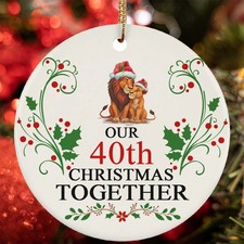 Our 40th Christmas Together Ornament Funny Lion Couple 40 Year Anniversary Gift