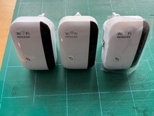 WiFi Range Extender, Signal Booster/Amplifier with  uk plug fitting x3