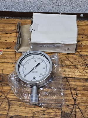 #ad US Gauge 30psi Pressure Gauge Stainless Steel 3 1 2quot; Face NEW $19.99