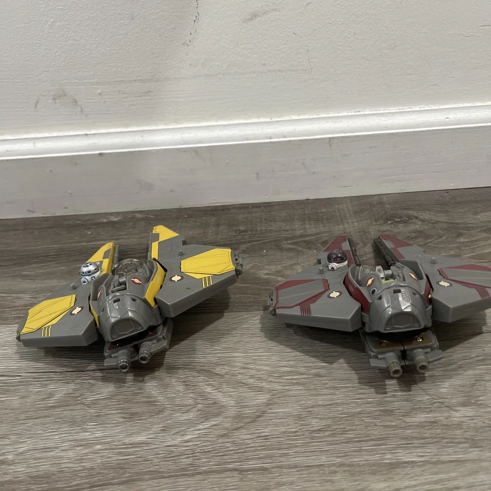 Hasbro Lucas Film Transformers Star Wars Anakin Obi Wan Starfighter Lot As Is - Image 3 of 4