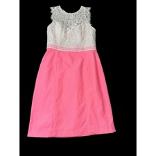 Lilly Pulitzer "Sharice" Stretch Shift Lace Dress Neon Pink Size 0