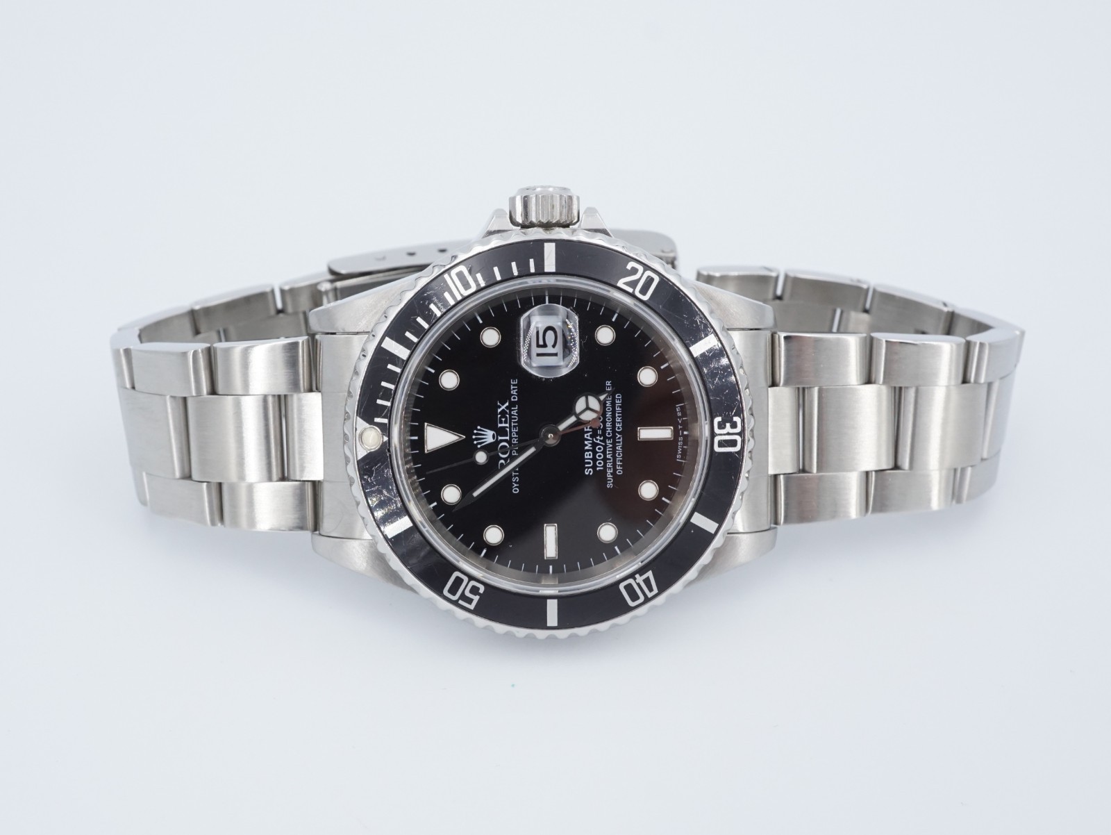 1996 Rolex Submariner Date 16610 Black Dial 40mm Warranty W1296