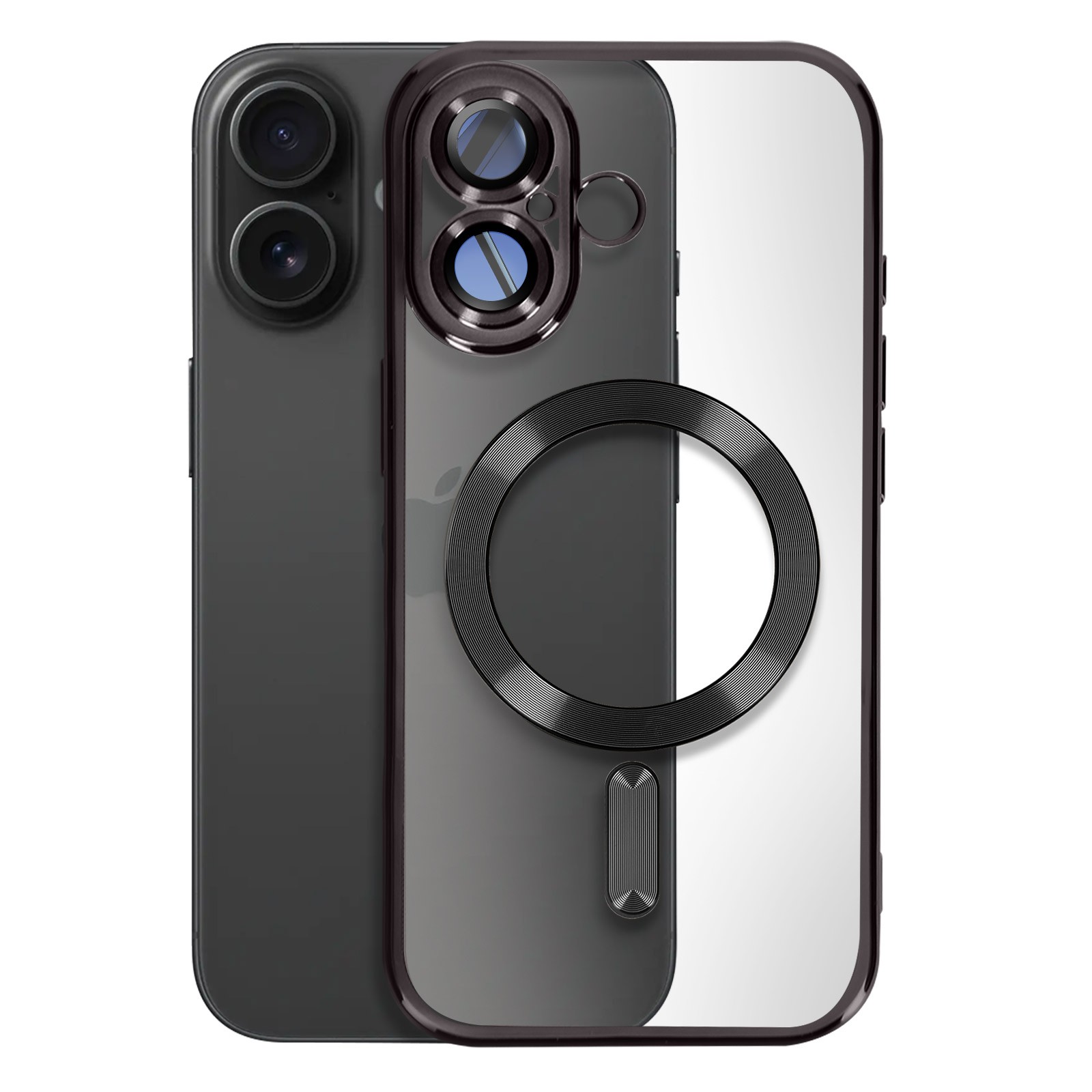 Coque iPhone 16 silicone au contour chrome pour vos sorties urbaines