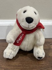 Coca Cola Polar Bear Plush With Red Scarf