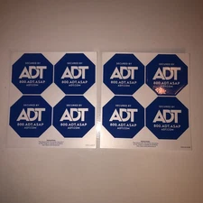 2 Sheets- Double-sided Security  ADT Window Stickers Safe Home Protection!