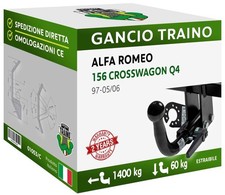 Per Alfa Romeo 156 CROSSWAGON Q4 97-06 Gancio Orizzontale Estraibile UniKIT 13P