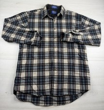 Vtg Pendleton Flannel Shirt 100 Virgin Wool Tartan Plaid Button Up 90s Mens L