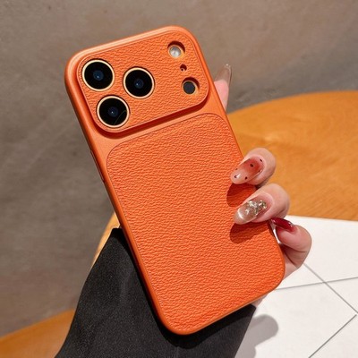 Leather Back Film Protector Case For iPhone 16 15 14 Pro Max Change to 17 Pro
