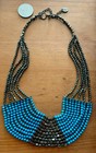 Claire's Multi Strand Choker Turqouise and Crystal Bead Necklace 16.5" — photo 1