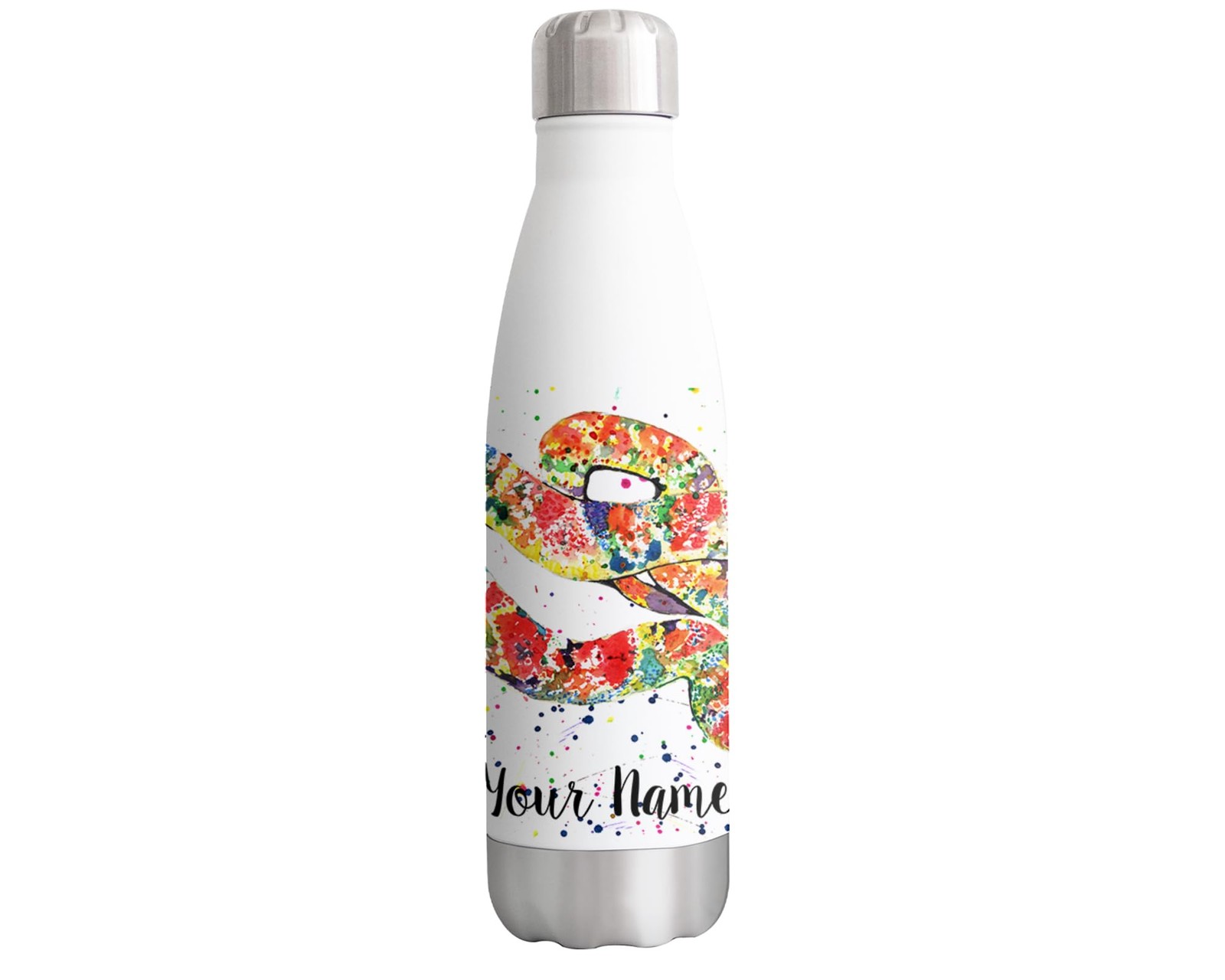 Snake Personalised Custom Bottle with your Text/name Reptile 500ml