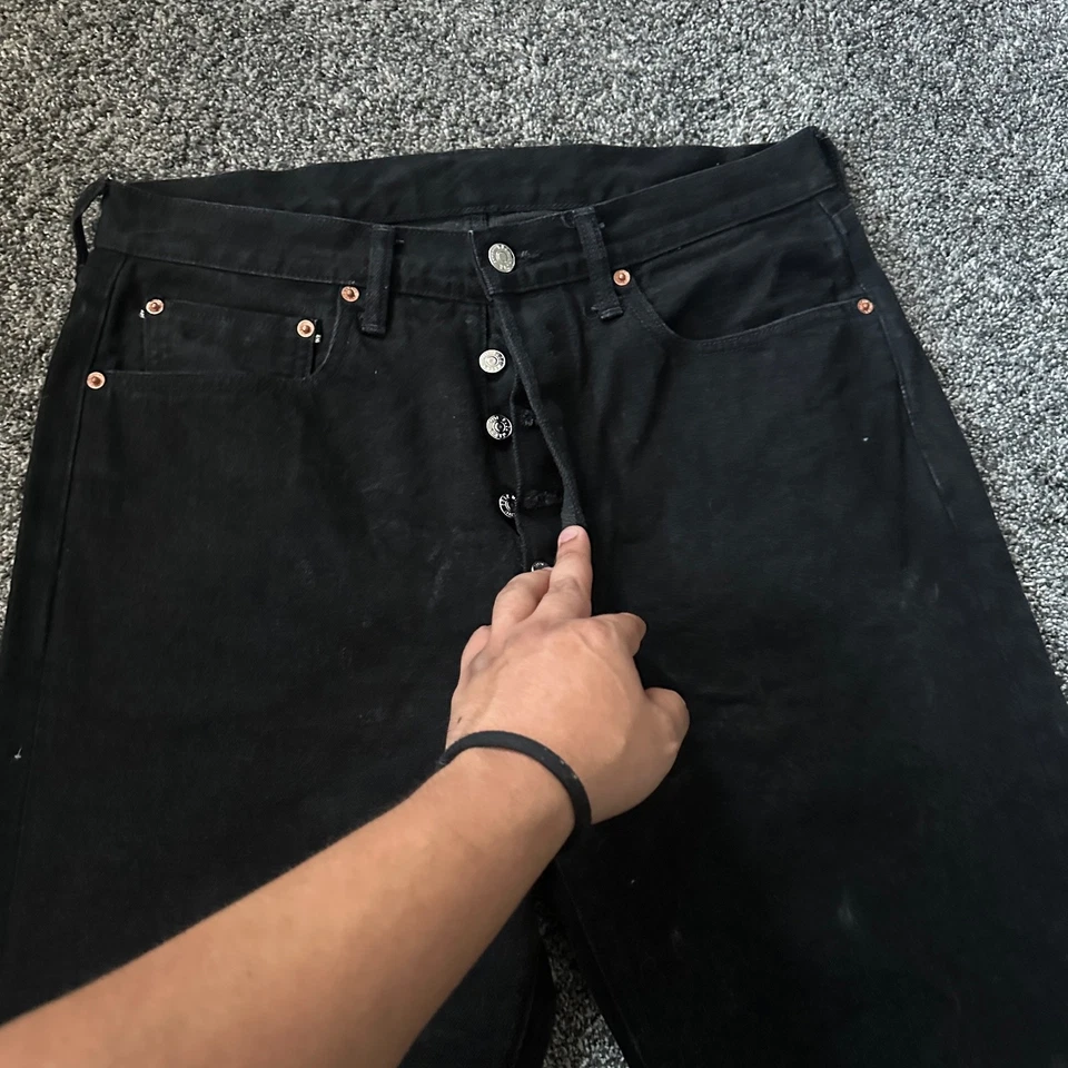 Buck Mason Jeans Mens 33x26 Black Full Saddle Japanese Selvedge Denim USA made - Image 4 of 4