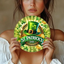  St. Patrick's Day St. Patrick's Day Round Tin Metal Signs Home D cor 8x8 Inch