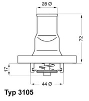 Thermostat KüHlmittel Borgwarner (Wahler) 3105.87D FüR Fiat Lancia Y10 Panda UNO