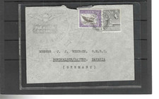 ADEN 1953 AIR LETTER TO GERMANY ADEN CAMP STRIKE SOME DAMAGE #318