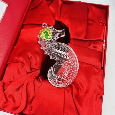 2015 Waterford Crystal Seahorse Ornament NEW IN BOX With Enhancer