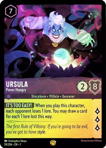 Lorcana  COLD FOIL  Ursula - Power Hungry  - The First Chapter # 059