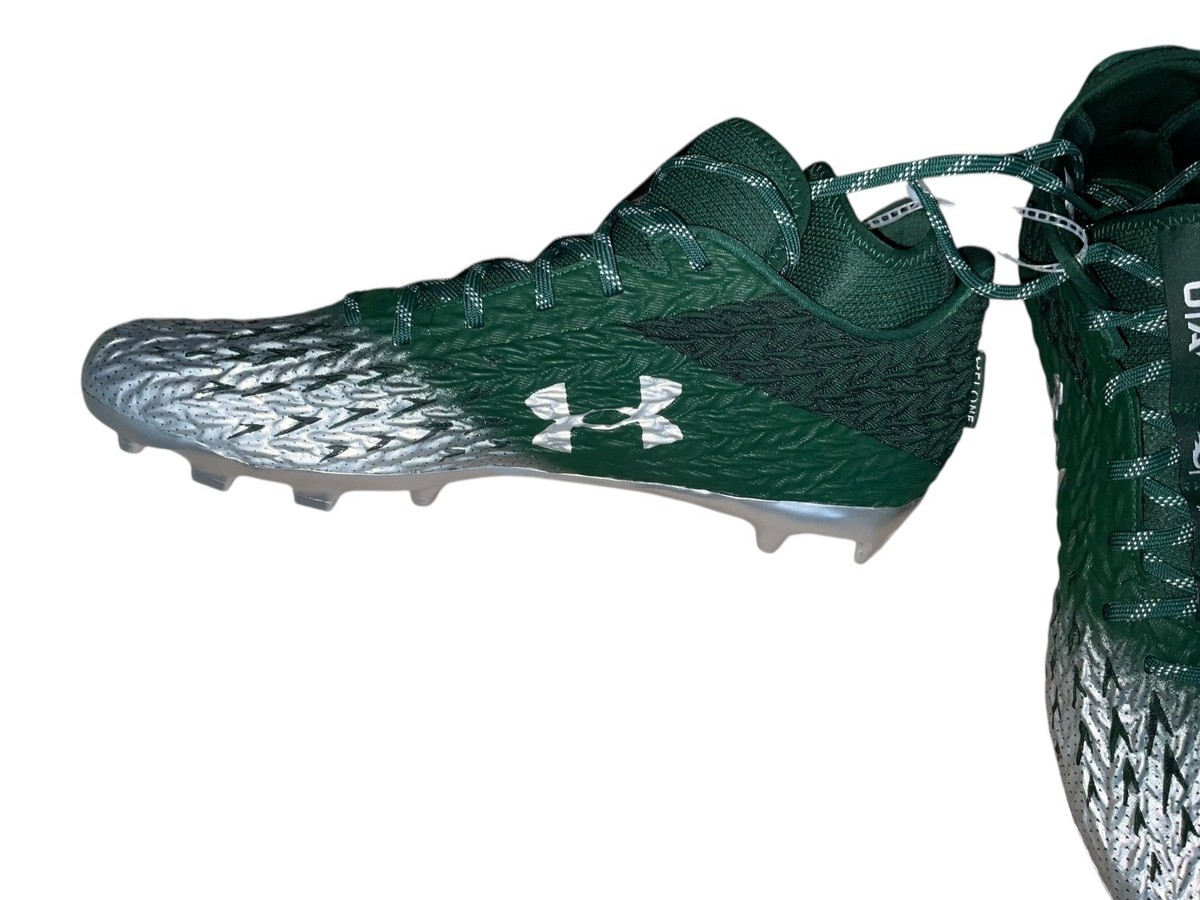 Under Armour Football Cleats Spotlight Clone Green Silve Men's
