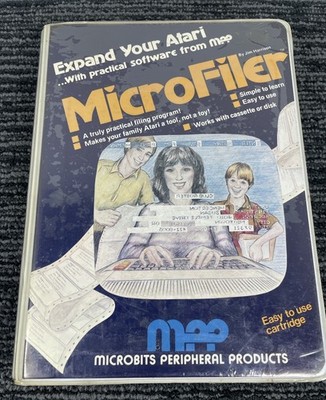   Atari 400/800 Micro Filer Cartridge Software by MPP w/ Original Retail Box