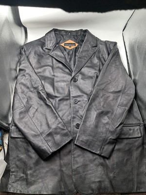 Jones New York ''CITY'' Jacket Mens 48R Black Genuine Leather 