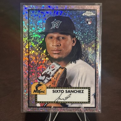 2021 Topps Chrome Platinum Sixto Sanchez #17 Rose Gold Mini Diamonds RC /75