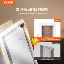 VEVOR Pet Door, 12.28" x 17.13" Metal Frame with Lock and 3-Flap System Weatherp