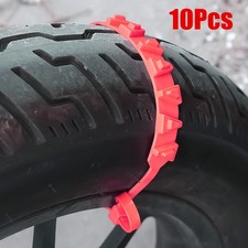 10tlg Anti-Rutsch Schneeketten Motorrad Roller Rad Reifenbindungen Universal NEU