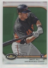 2012 Topps Finest Green Refractor 140/199 Brett Pill #91 0b3
