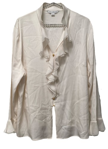 St. John Silk Ruffles Top Ruffles Women Size 14