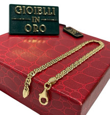 Bracciale Catena Grumetta semplice di Oro Giallo 18kt carati nuovo Uomo maschile