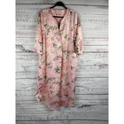 Cabernet by Sleep Sense Robe Women's Medium Pink Floral Satin Kimono Pockets
