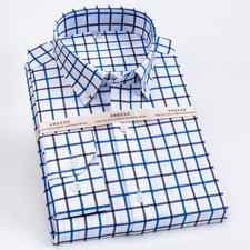 Men'S Non-Iron 100 Cotton Long Sleeve Plaid Slim Fit Button Down Dress Shirt