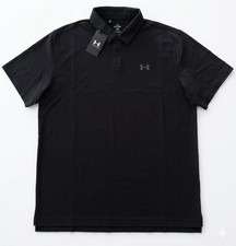 Under Armour Men's Black Polo Shirt XL Short Sleeve Loose Fit Collared 1387341