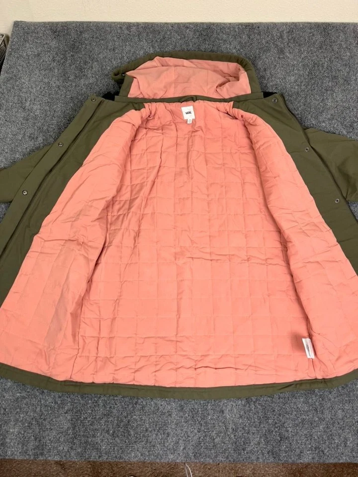 NWT VANS Women’s Drill Chore Long Coat Corduroy Collar Hooded Jacket Size Medium - Image 4 of 4