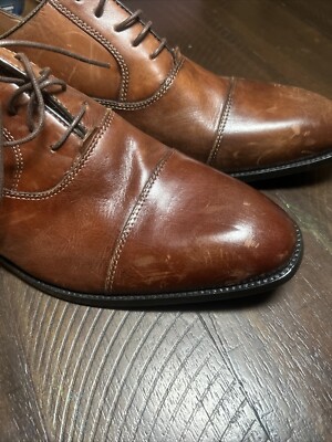 Steve Madden MENS Cognac Leather P-quizz Shoes Size 13 (read  display picture 2