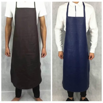 Unisex PU Leather Waterproof Long Apron Thick BBQ Cooking Chef Work Wear Classic