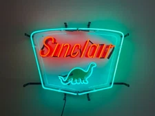 Sinclair Dino Gasoline Motor Oil HD Vivid 20"x16" Neon Sign Light Lamp Beer NY