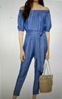 Michael Kors Womens NWT $165 Small 4-6 Blue Chambray Lyocell Jumpsuit No Belt