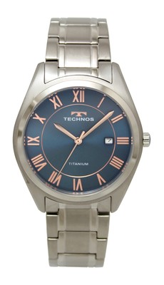 [Technos] Date Titanium T9B76In Men'S Silver Watch_