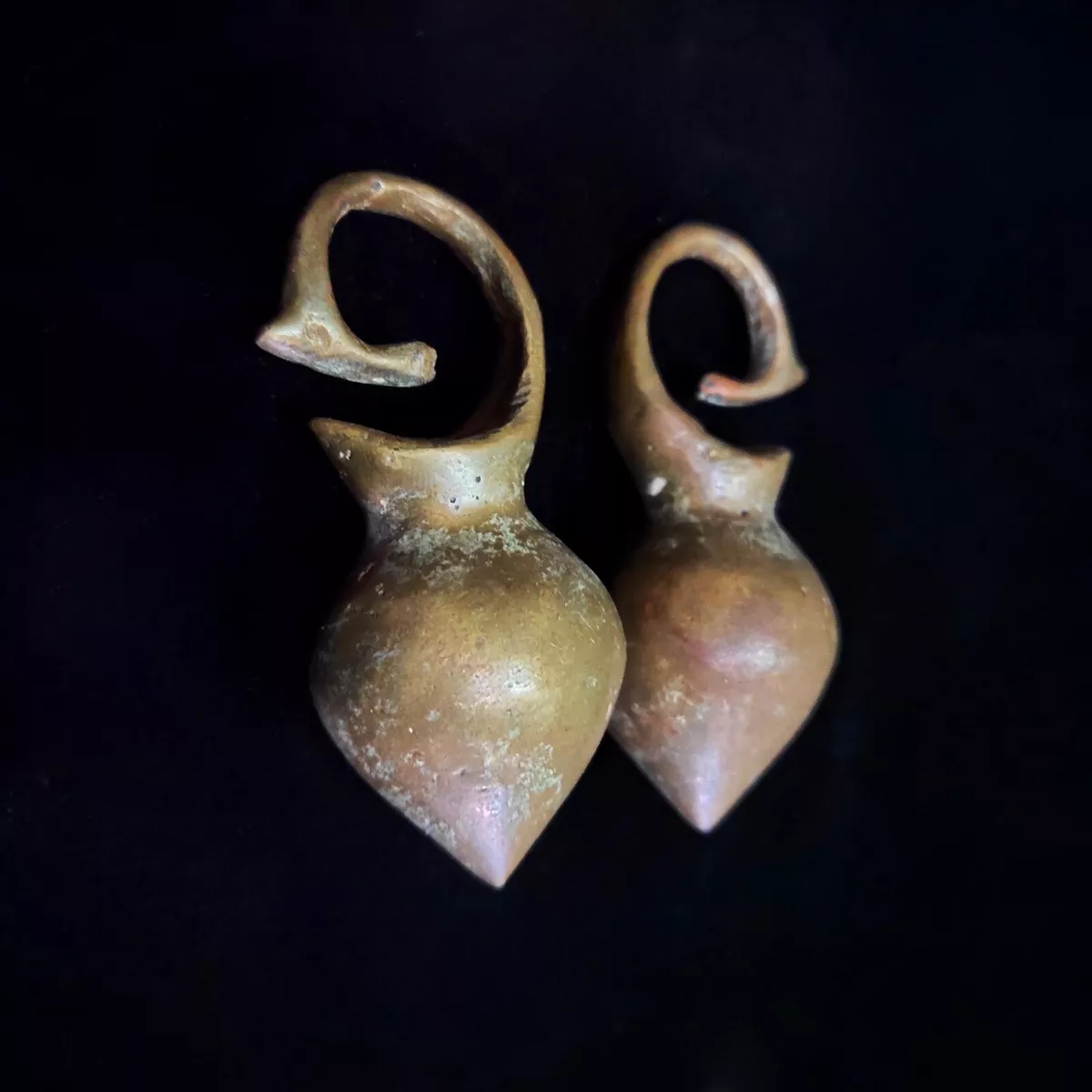 Dayak Brass Ear Weights Borneo Earrings Ear Lobes Enlarger Bronze tribal Art