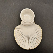 Vintage Porcelain Bond Ware L&M Shell shaped Seafood Snack Set Dish  W/ 4 Cups