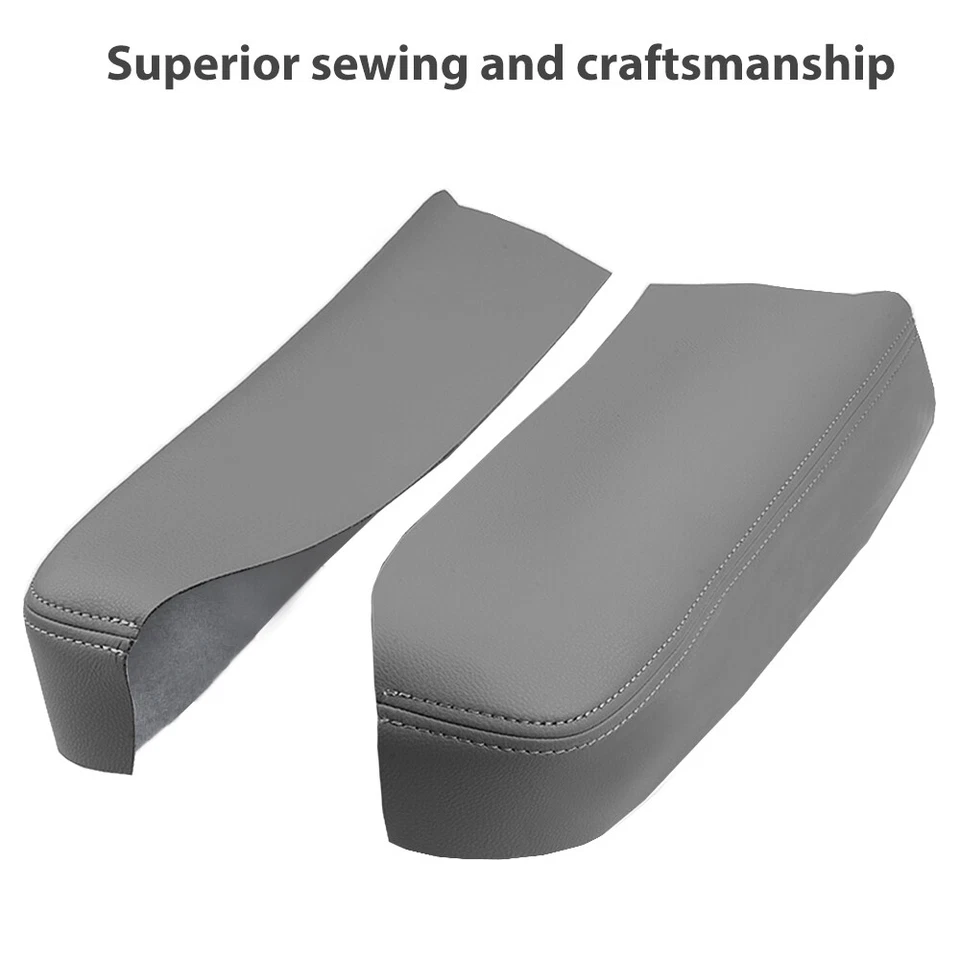 Compatível com 2004-2009 Toyota Prius painel porta frontal apoio de braço vinil capa couro cinza - Imagem 2 de 4